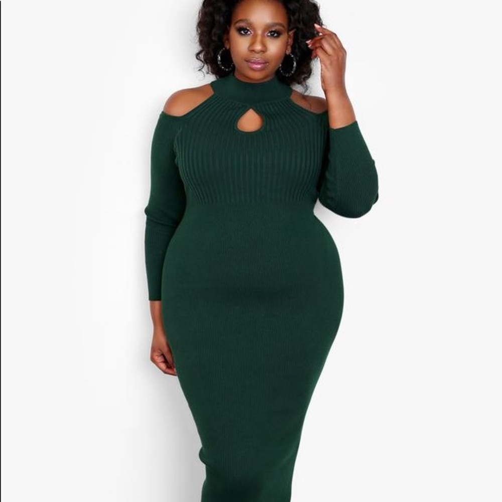 NWT REBDOLLS cross neck midi dress